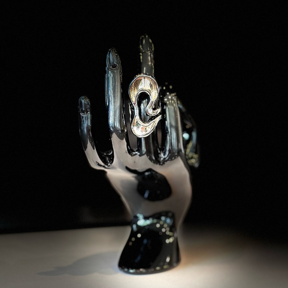 Alexis Bittar Silver Metallic Sculptural Ring